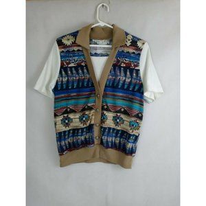 Vintage Remo Petite Women's Layered Western Design Shirt Size Medium